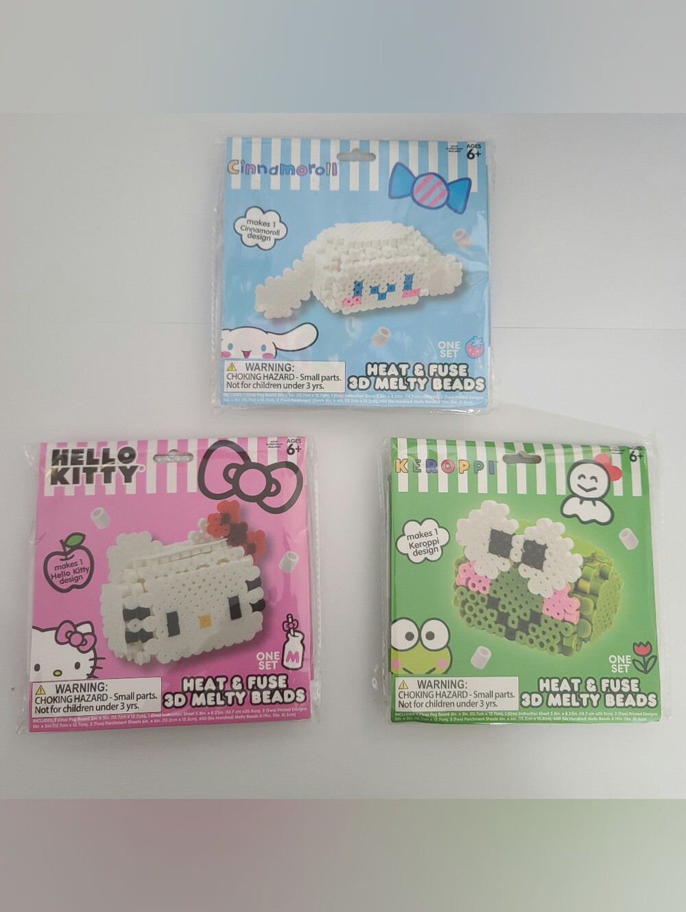 Sanrio Heat & Fuse 3D Melty Beads Set - CINNAMOROLL KEROPPI HELLO KITTY